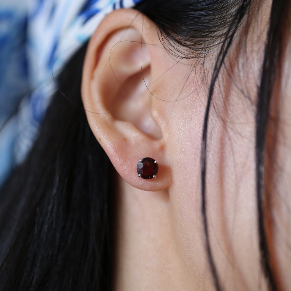 2.45 Carat Red Ruby Earrings